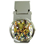 Cowboy Skeleton With Gun Illustration Money Clip Watches