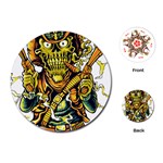 Cowboy Skeleton With Gun Illustration Playing Cards Single Design (Round)