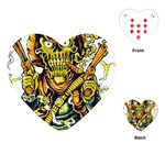 Cowboy Skeleton With Gun Illustration Playing Cards Single Design (Heart)