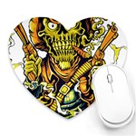 Cowboy Skeleton With Gun Illustration Heart Mousepad