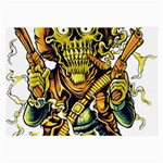 Cowboy Skeleton With Gun Illustration Large Glasses Cloth
