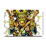Cowboy Skeleton With Gun Illustration Small Doormat