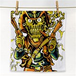 Cowboy Skeleton With Gun Illustration Face Towel