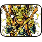 Cowboy Skeleton With Gun Illustration Fleece Blanket (Mini)