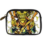 Cowboy Skeleton With Gun Illustration Digital Camera Leather Case
