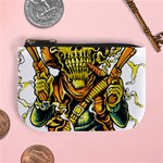 Cowboy Skeleton With Gun Illustration Mini Coin Purse