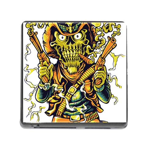 Cowboy Skeleton With Gun Illustration Memory Card Reader (Square 5 Slot) from ArtsNow.com Front