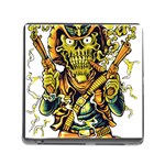 Cowboy Skeleton With Gun Illustration Memory Card Reader (Square 5 Slot)