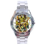 Cowboy Skeleton With Gun Illustration Stainless Steel Analogue Watch