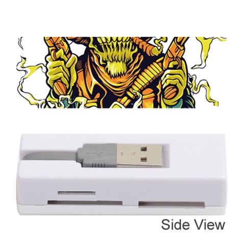 Cowboy Skeleton With Gun Illustration Memory Card Reader (Stick) from ArtsNow.com Front