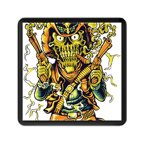Cowboy Skeleton With Gun Illustration Memory Card Reader (Square) from ArtsNow.com Front