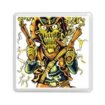 Cowboy Skeleton With Gun Illustration Memory Card Reader (Square)