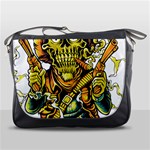 Cowboy Skeleton With Gun Illustration Messenger Bag
