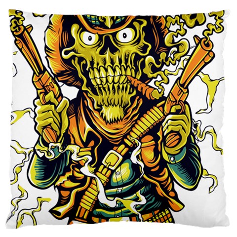Cowboy Skeleton With Gun Illustration Large Cushion Case (One Side) from ArtsNow.com Front