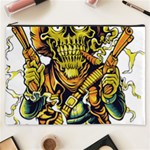 Cowboy Skeleton With Gun Illustration Cosmetic Bag (XXXL)