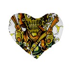 Cowboy Skeleton With Gun Illustration Standard 16  Premium Heart Shape Cushions