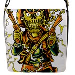 Cowboy Skeleton With Gun Illustration Flap Closure Messenger Bag (S)