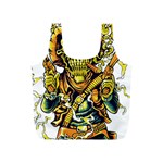 Cowboy Skeleton With Gun Illustration Full Print Recycle Bag (S)