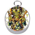 Cowboy Skeleton With Gun Illustration Silver Compasses