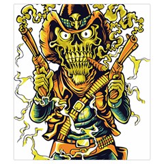 Cowboy Skeleton With Gun Illustration Drawstring Pouch (Small) from ArtsNow.com Front