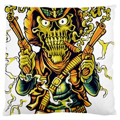 Cowboy Skeleton With Gun Illustration Large Premium Plush Fleece Cushion Case (Two Sides) from ArtsNow.com Back