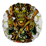 Cowboy Skeleton With Gun Illustration Large 18  Premium Flano Round Cushions