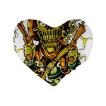 Cowboy Skeleton With Gun Illustration Standard 16  Premium Flano Heart Shape Cushions