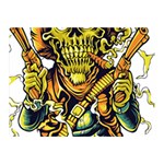 Cowboy Skeleton With Gun Illustration Two Sides Premium Plush Fleece Blanket (Mini)