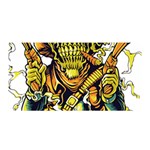 Cowboy Skeleton With Gun Illustration Satin Wrap 35  x 70 