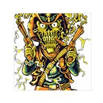 Cowboy Skeleton With Gun Illustration Square Satin Scarf (30  x 30 )