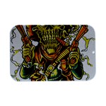 Cowboy Skeleton With Gun Illustration Open Lid Metal Box (Silver)  