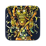 Cowboy Skeleton With Gun Illustration Square Metal Box (Black)