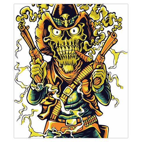 Cowboy Skeleton With Gun Illustration Drawstring Pouch (XS) from ArtsNow.com Front