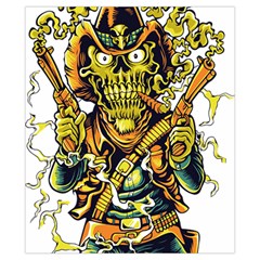 Cowboy Skeleton With Gun Illustration Drawstring Pouch (XS) from ArtsNow.com Back