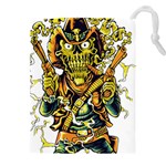 Cowboy Skeleton With Gun Illustration Drawstring Pouch (4XL)