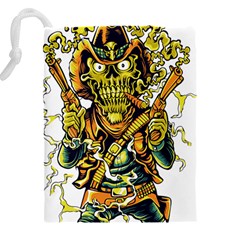 Cowboy Skeleton With Gun Illustration Drawstring Pouch (4XL) from ArtsNow.com Back
