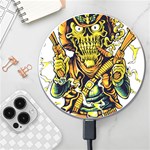 Cowboy Skeleton With Gun Illustration Wireless Fast Charger(White)