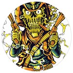 Cowboy Skeleton With Gun Illustration Round Trivet