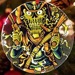 Cowboy Skeleton With Gun Illustration UV Print Acrylic Ornament Round