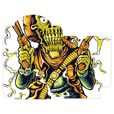 Cowboy Skeleton With Gun Illustration Playing Cards Single Design (Rectangle) with Custom Box from ArtsNow.com Poker Box