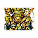 Cowboy Skeleton With Gun Illustration Premium Plush Fleece Blanket (Mini)