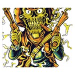 Cowboy Skeleton With Gun Illustration Premium Plush Fleece Blanket (Small)