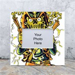 Cowboy Skeleton With Gun Illustration White Box Photo Frame 4  x 6 