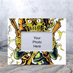Cowboy Skeleton With Gun Illustration White Tabletop Photo Frame 4 x6 