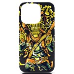 Cowboy Skeleton With Gun Illustration iPhone 14 Pro Black UV Print Case