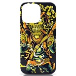 Cowboy Skeleton With Gun Illustration iPhone 14 Pro Max Black UV Print Case