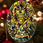 Cowboy Skeleton With Gun Illustration UV Print Acrylic Ornament Oval