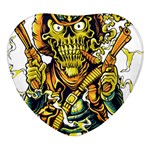 Cowboy Skeleton With Gun Illustration Heart Glass Fridge Magnet (4 pack)