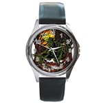 Grim Reaper Above Art  Monster Moon Letter Poster Round Metal Watch