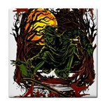 Grim Reaper Above Art  Monster Moon Letter Poster Tile Coaster